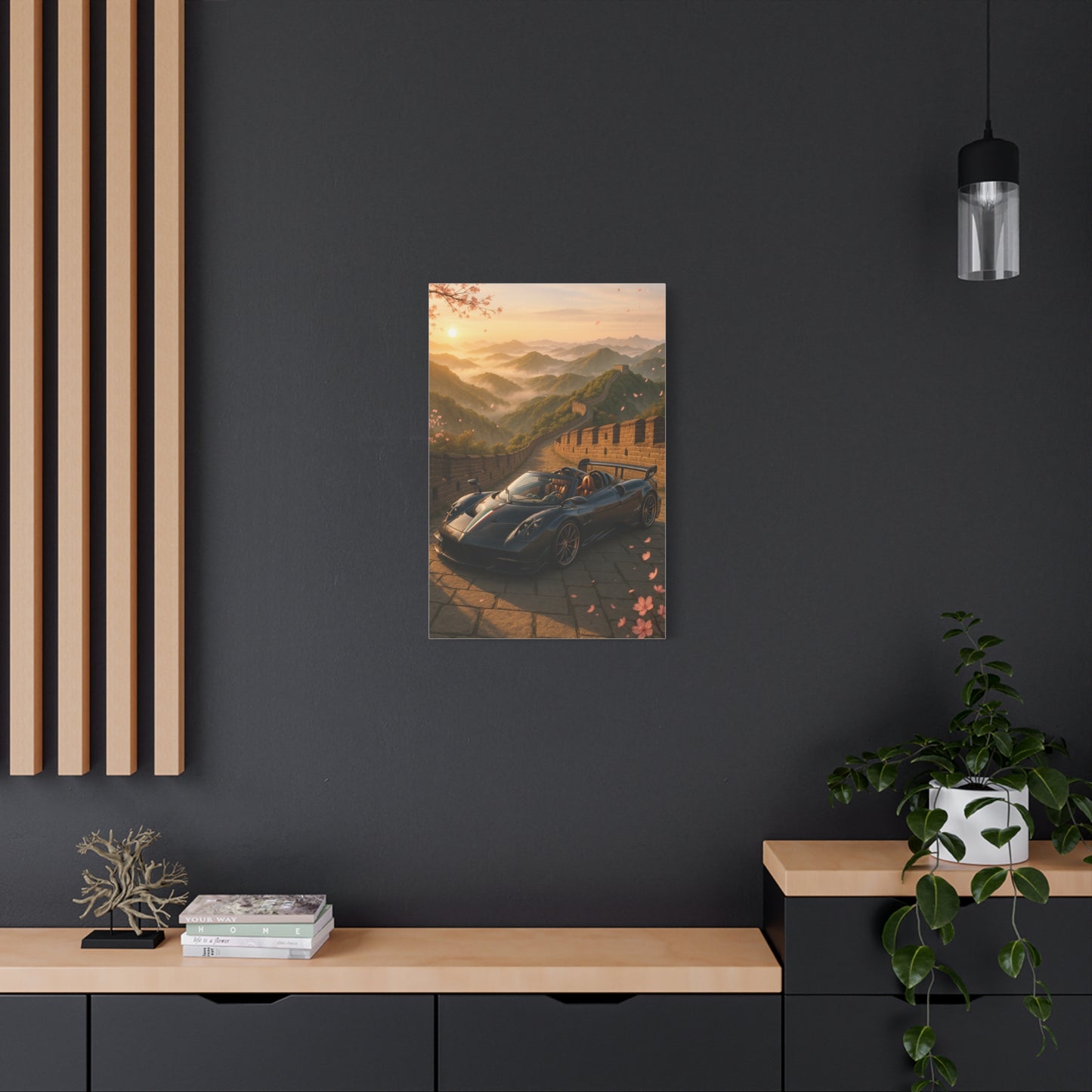 Canvas Wall Art - Pagani Huayra BC Roadster Chilling in Space