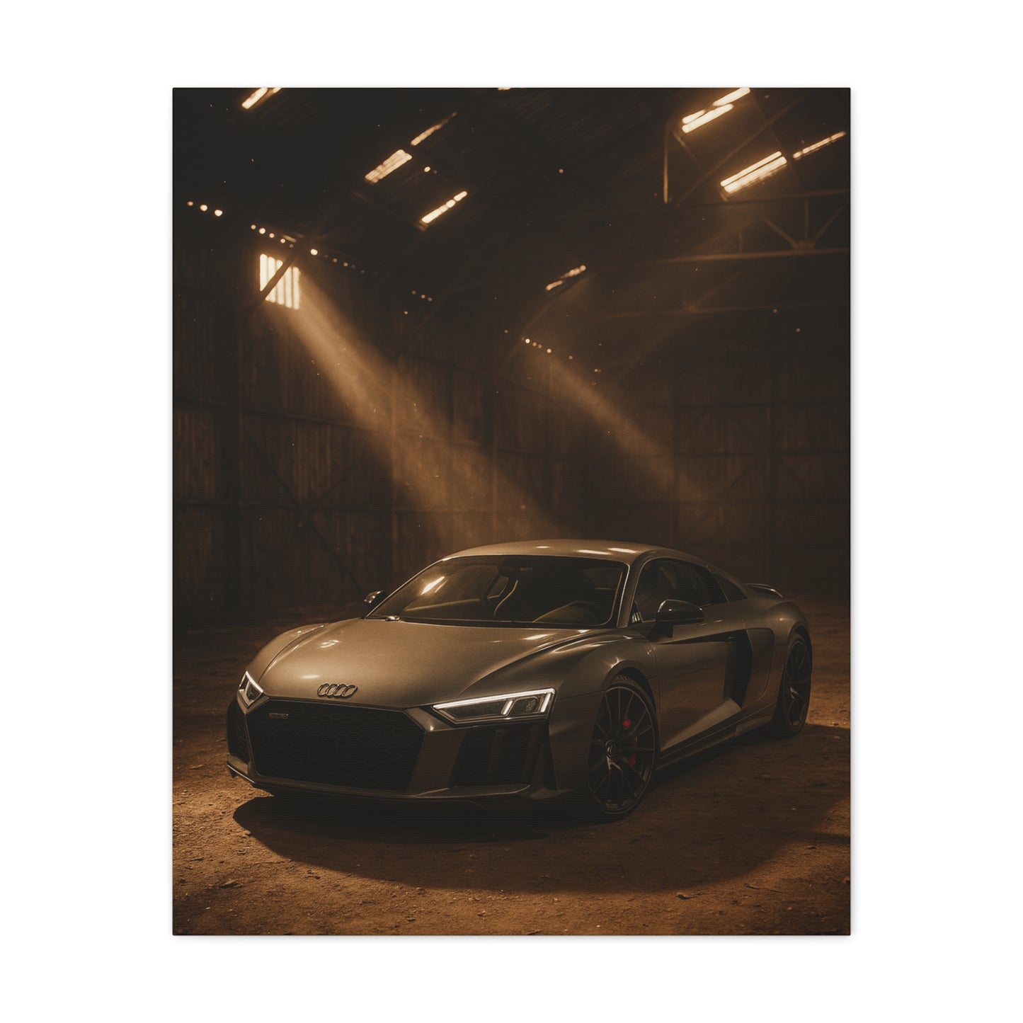 Canvas Art Print - Audi R8 in Barn