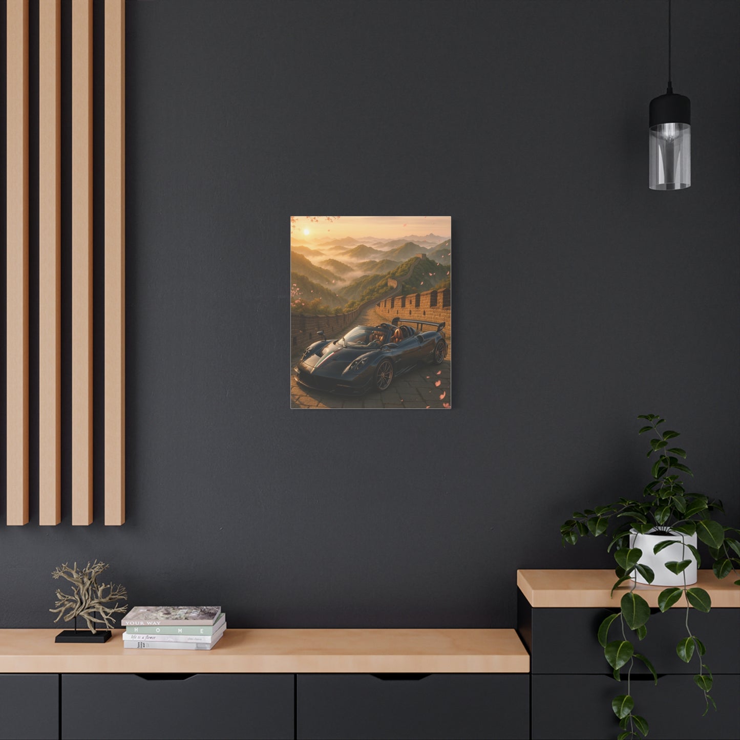 Canvas Wall Art - Pagani Huayra BC Roadster Chilling in Space
