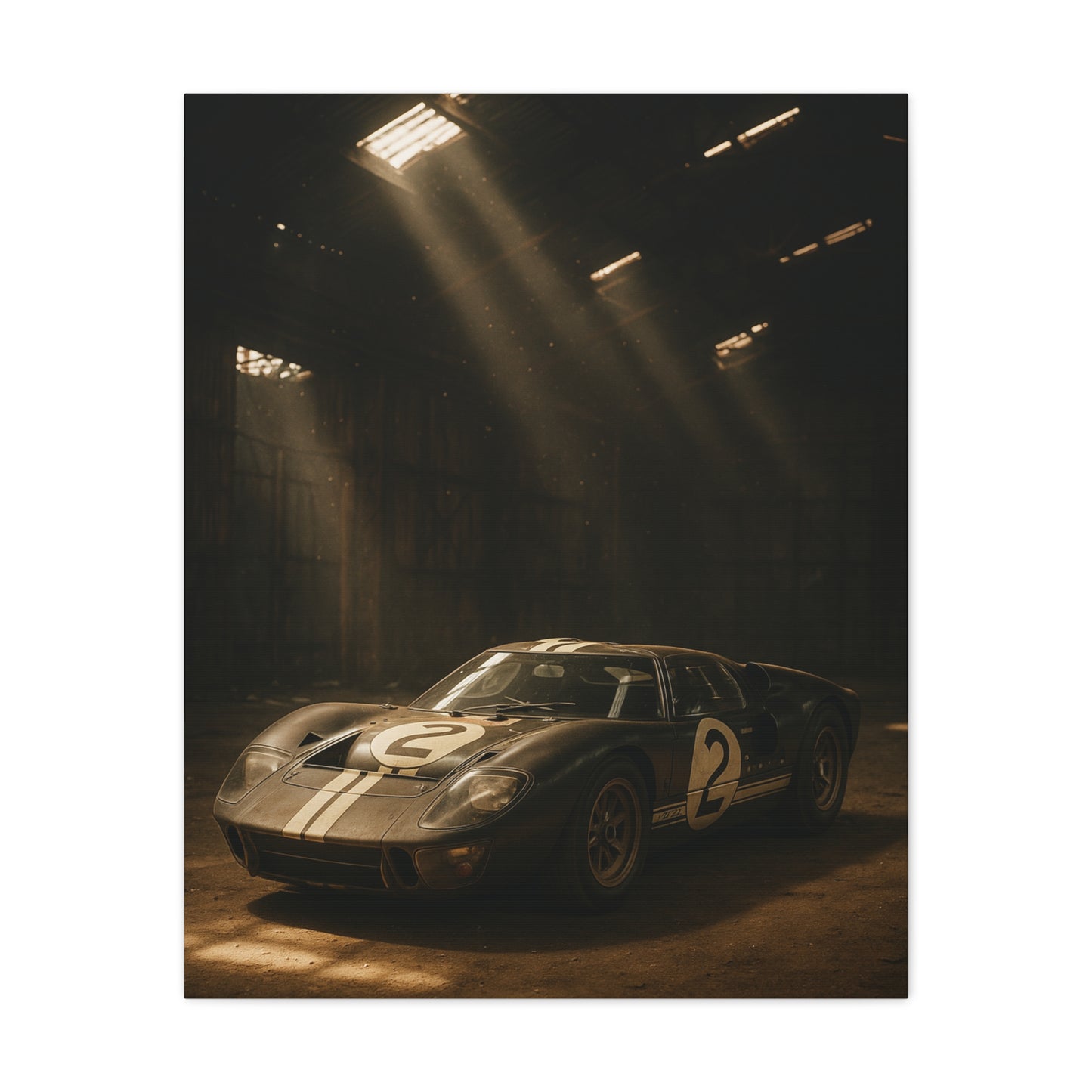 Canvas Print - Classic GT40 stored away in a barn