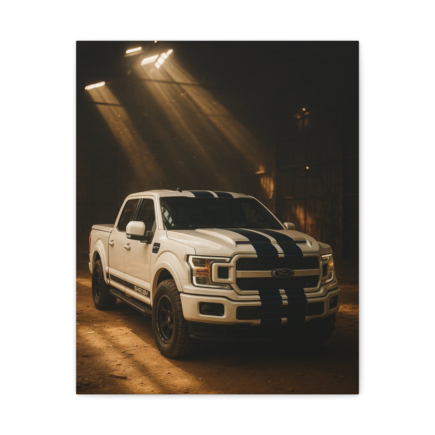 Canvas Print - Ford Shelby F-150 stored in a barn