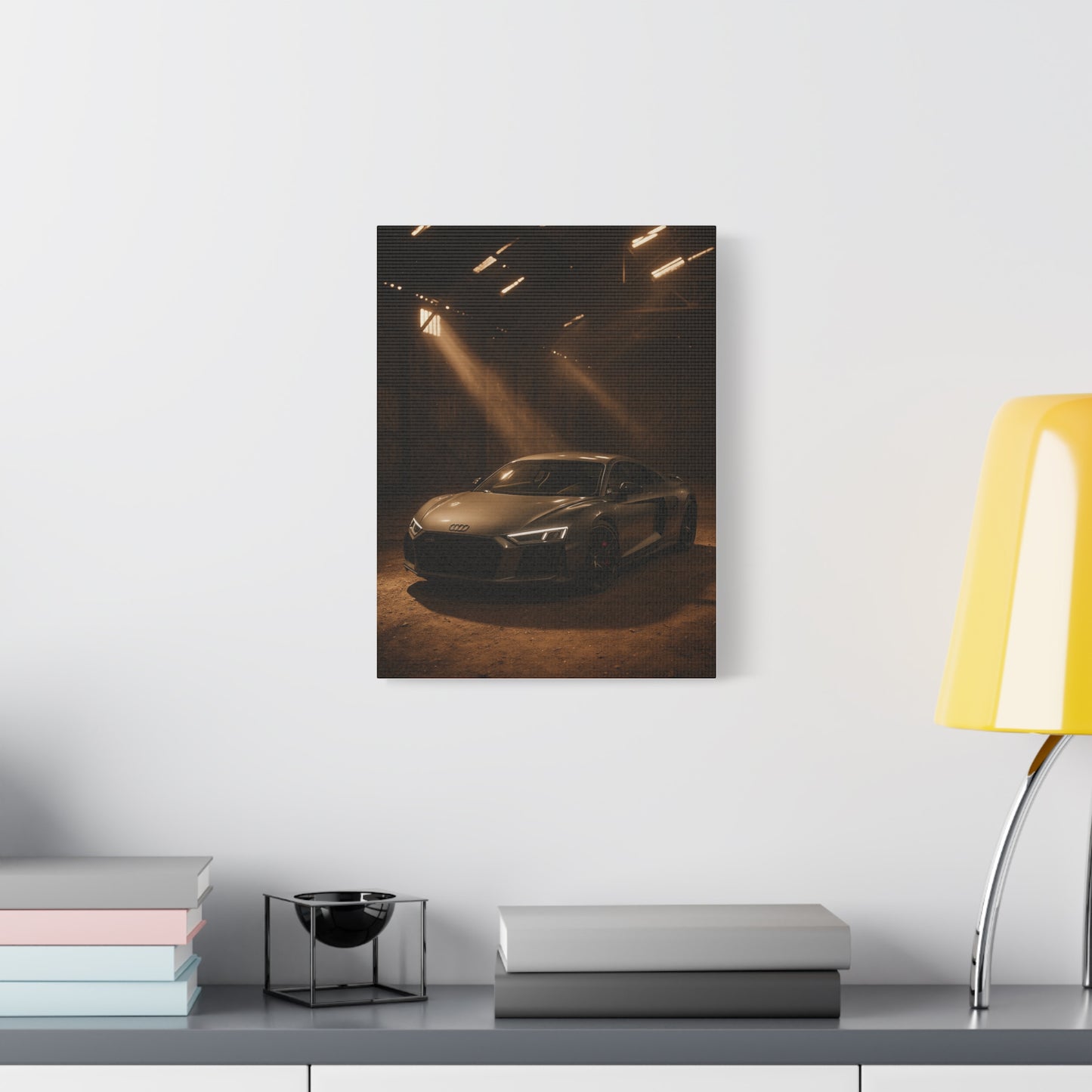 Canvas Art Print - Audi R8 in Barn