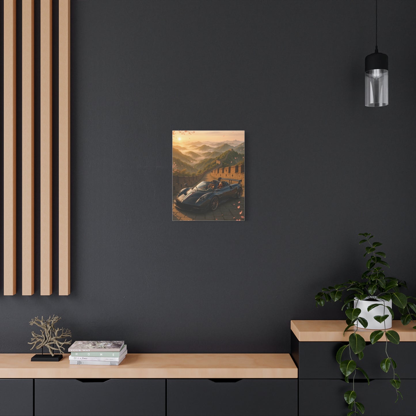 Canvas Wall Art - Pagani Huayra BC Roadster Chilling in Space