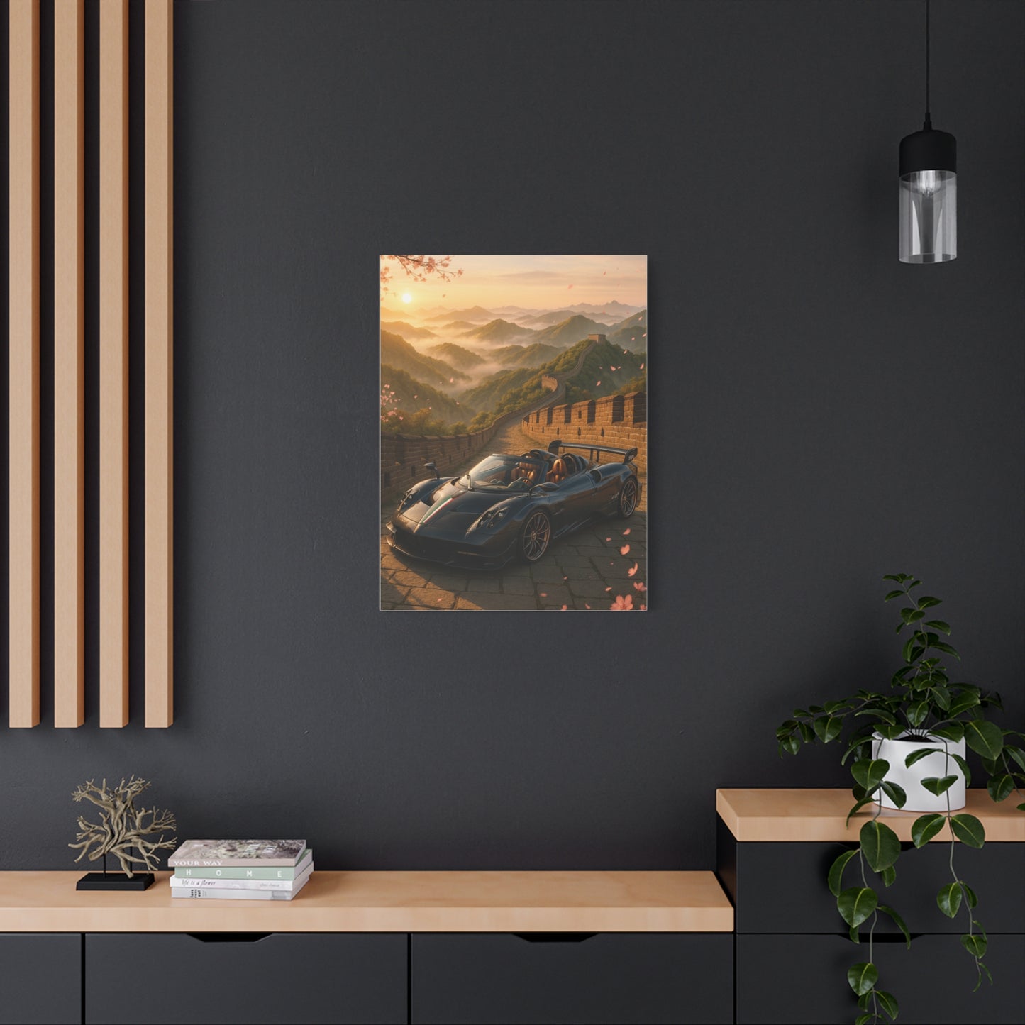 Canvas Wall Art - Pagani Huayra BC Roadster Chilling in Space