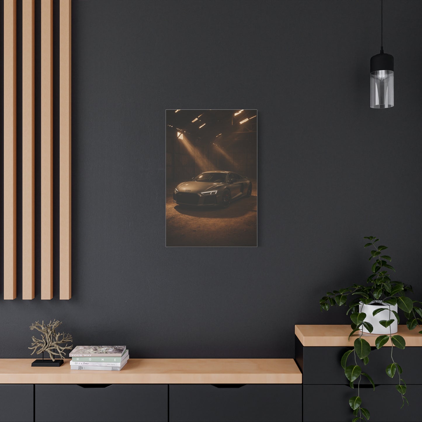 Canvas Art Print - Audi R8 in Barn