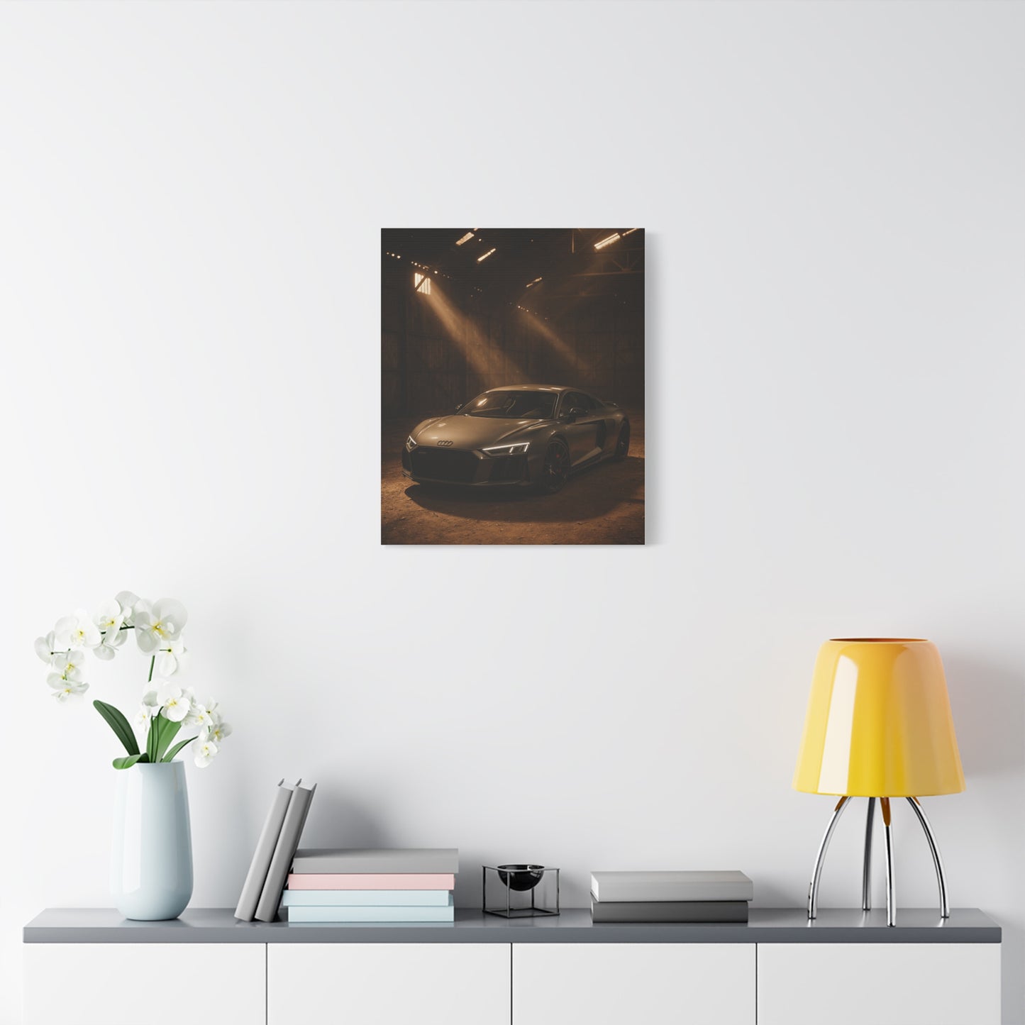 Canvas Art Print - Audi R8 in Barn