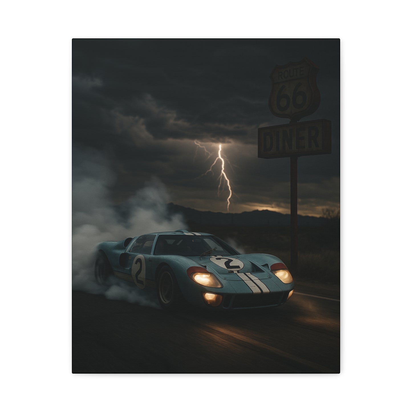 Canvas Print - Ford GT40 Doing a Burnout