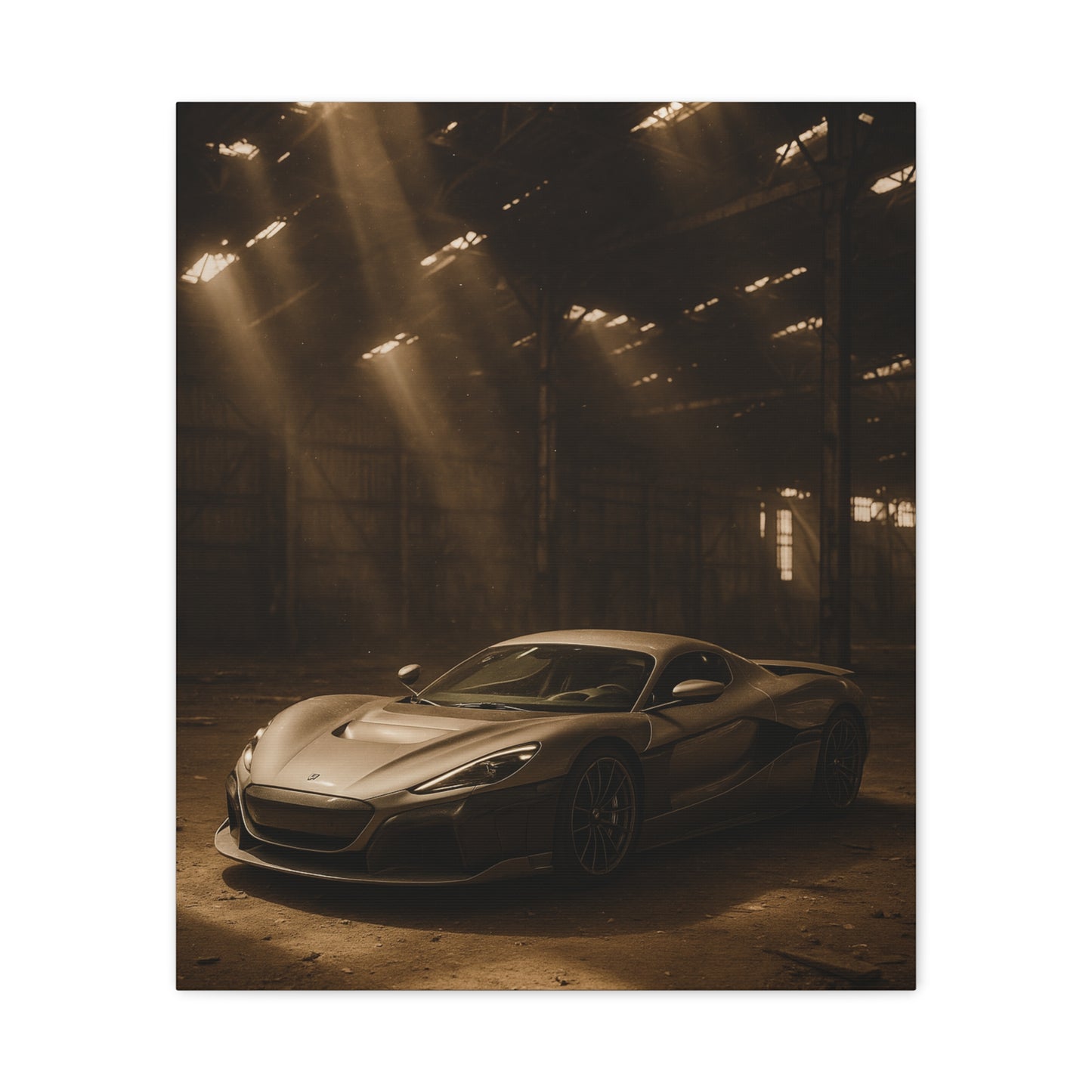 Canvas Art - Rimac Nevera in a Dusty Barn