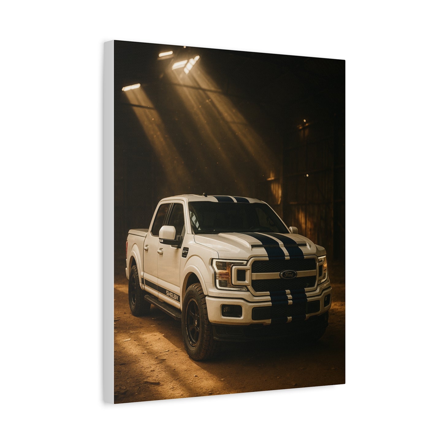 Canvas Print - Ford Shelby F-150 stored in a barn