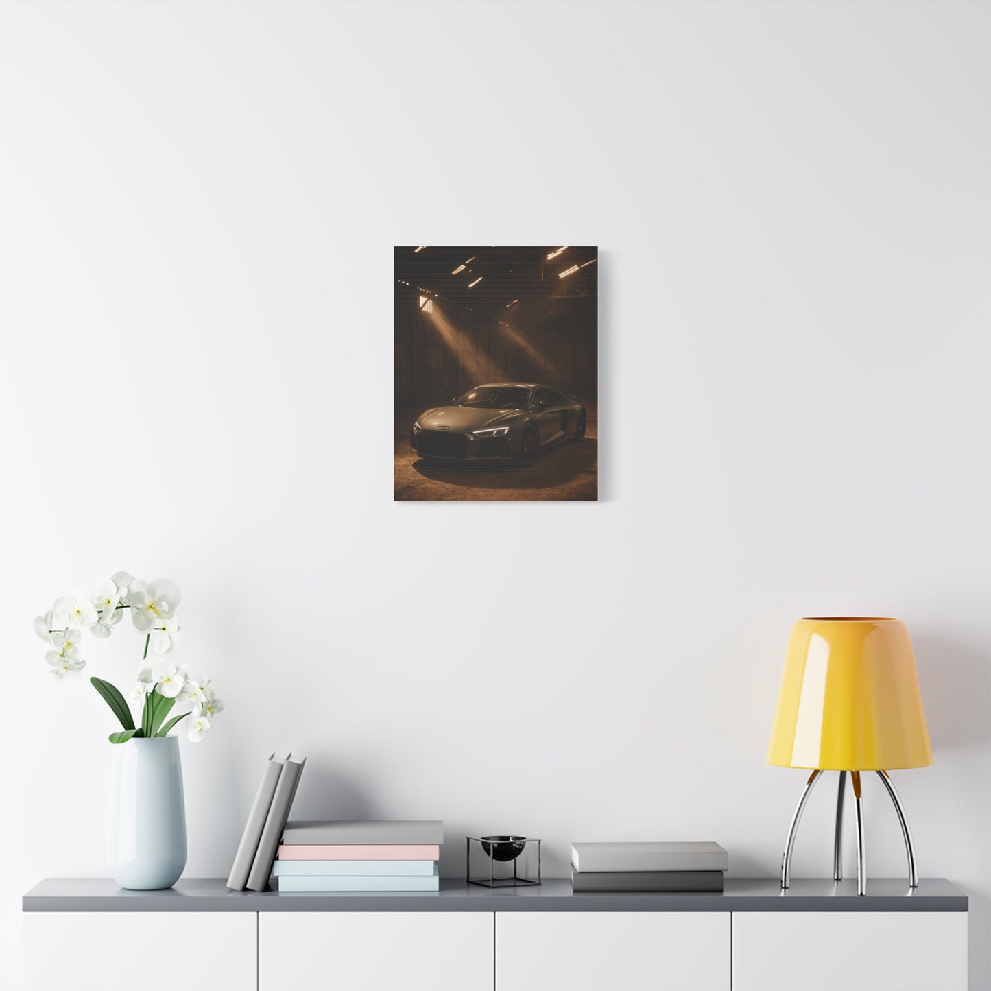 Canvas Art Print - Audi R8 in Barn