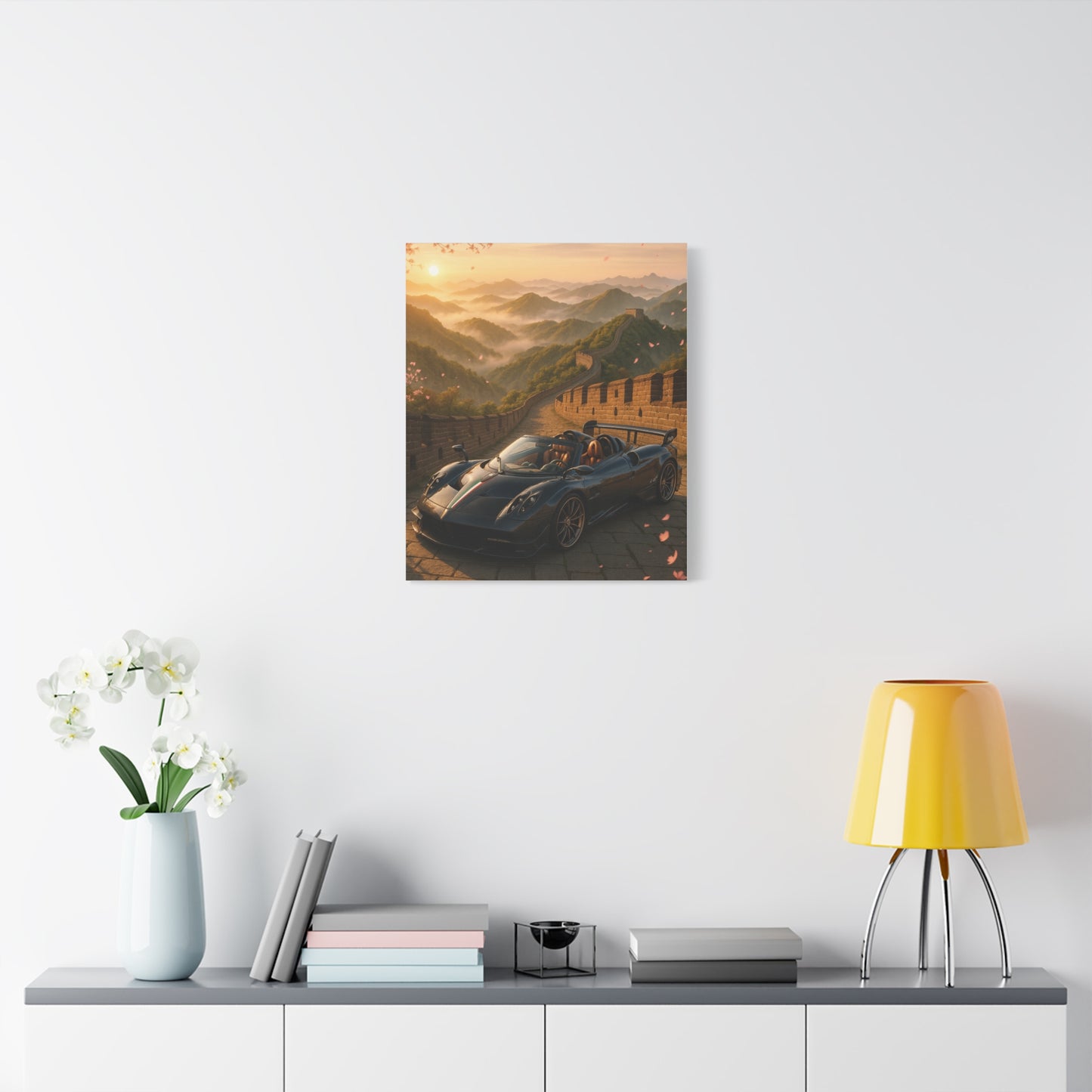 Canvas Wall Art - Pagani Huayra BC Roadster Chilling in Space