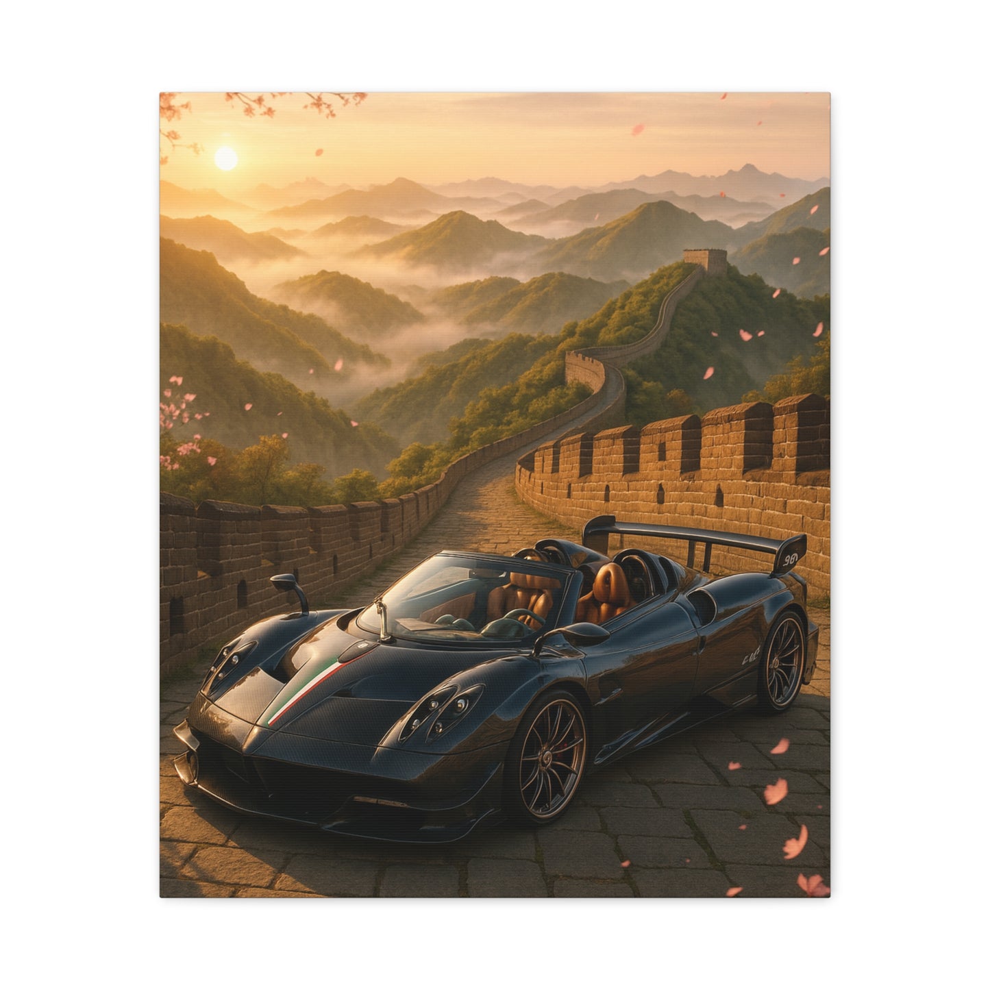Canvas Wall Art - Pagani Huayra BC Roadster Chilling in Space