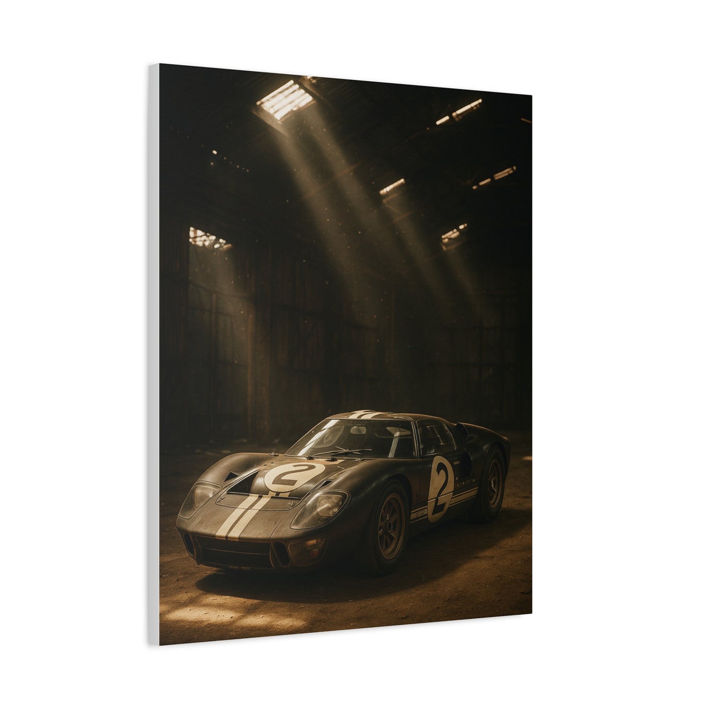 Canvas Print - Classic GT40 stored away in a barn