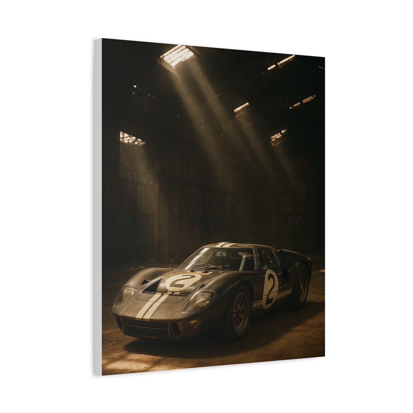 Canvas Print - Classic GT40 stored away in a barn