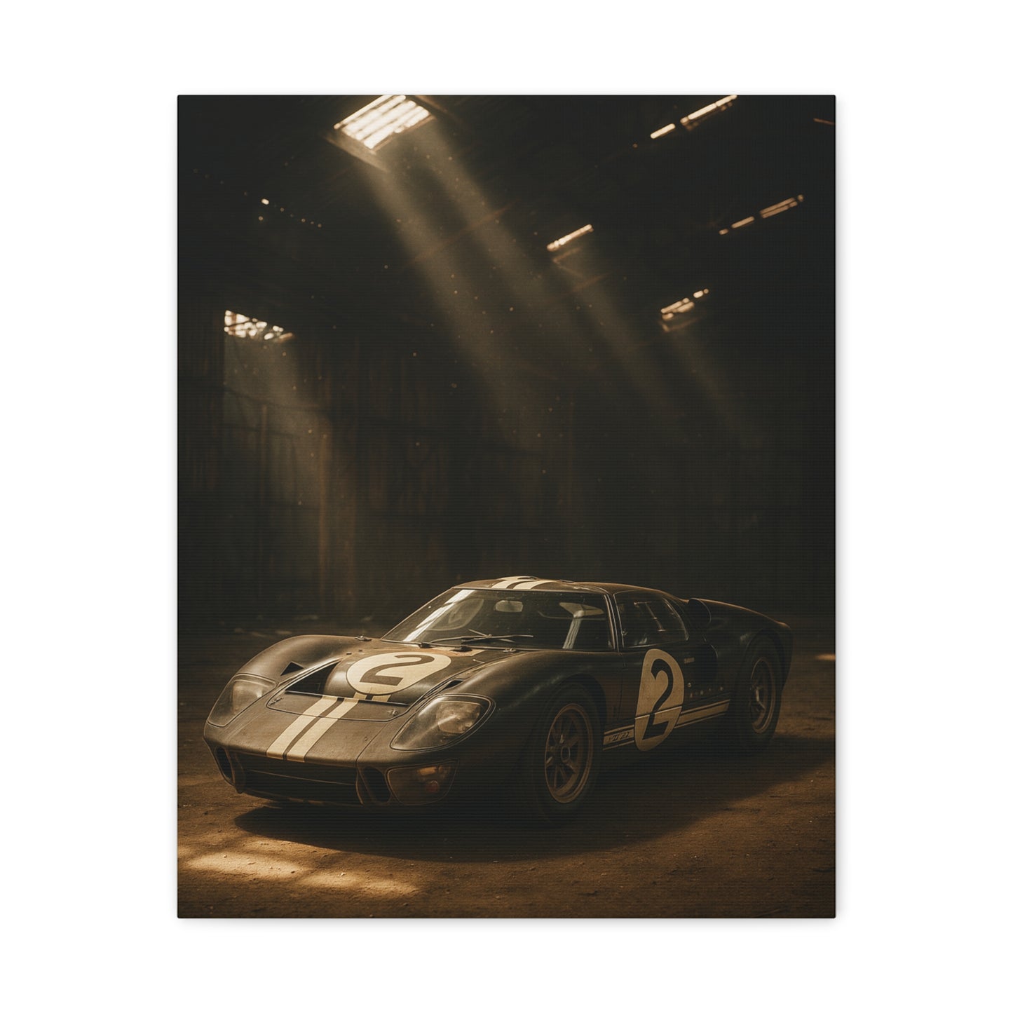 Canvas Print - Classic GT40 stored away in a barn
