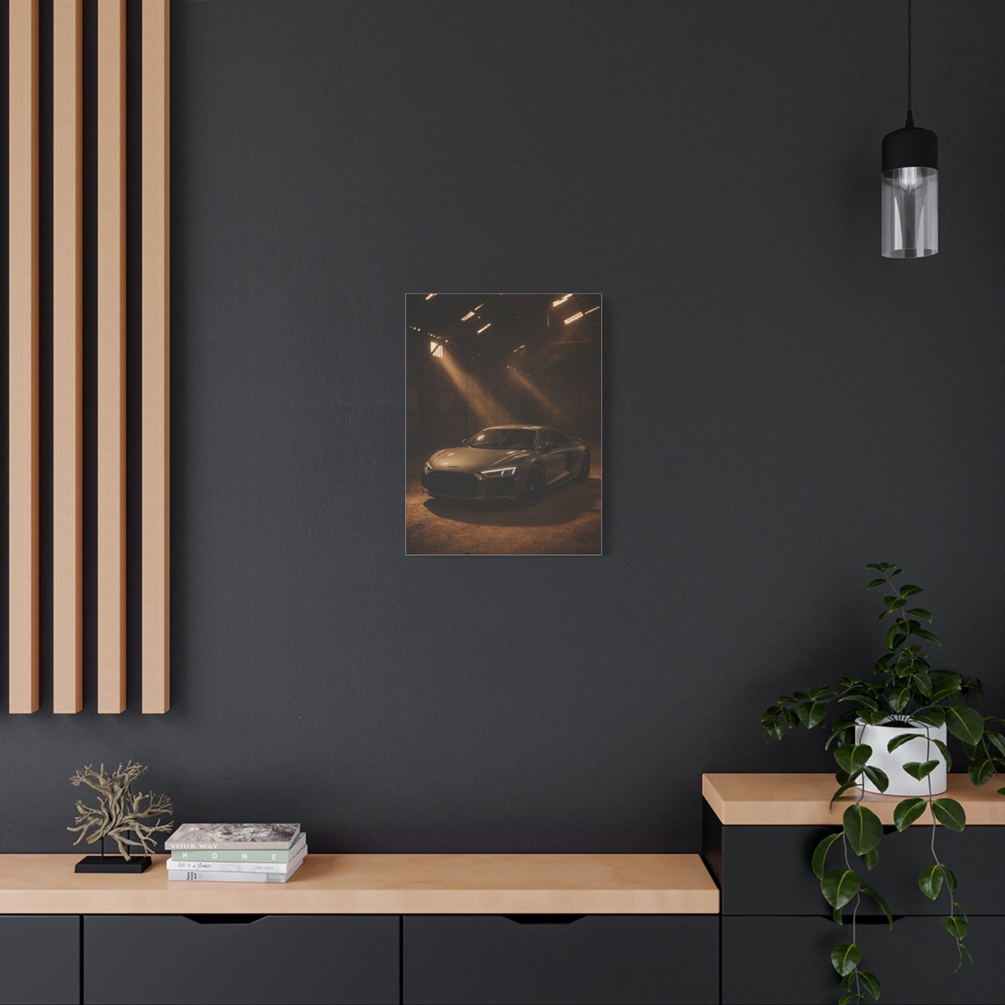 Canvas Art Print - Audi R8 in Barn