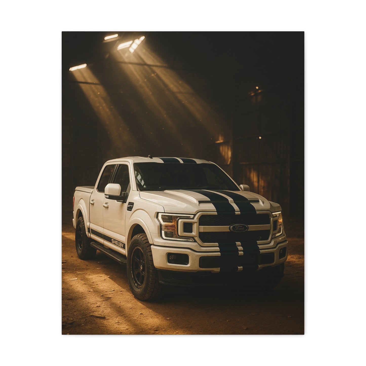 Canvas Print - Ford Shelby F-150 stored in a barn