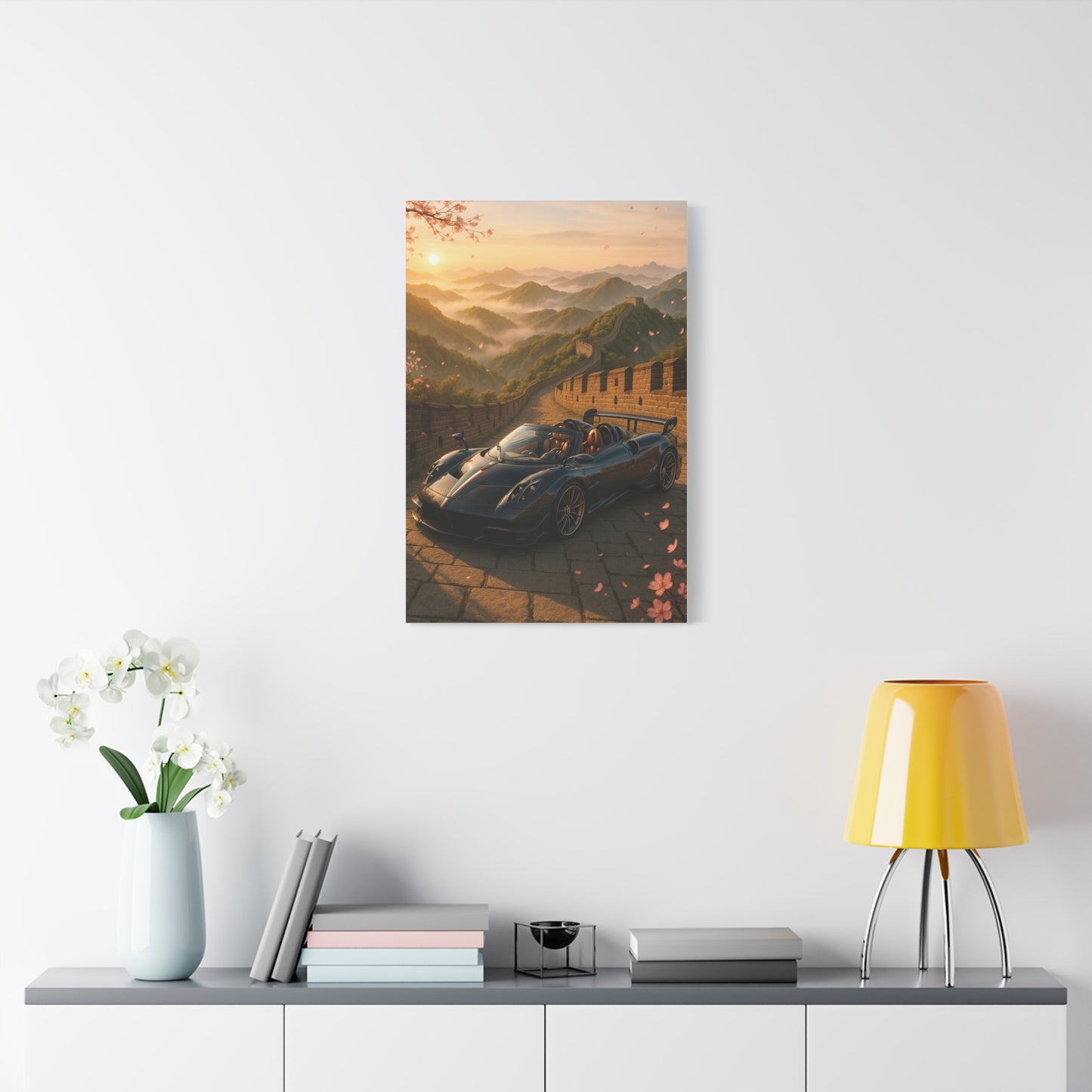 Canvas Wall Art - Pagani Huayra BC Roadster Chilling in Space