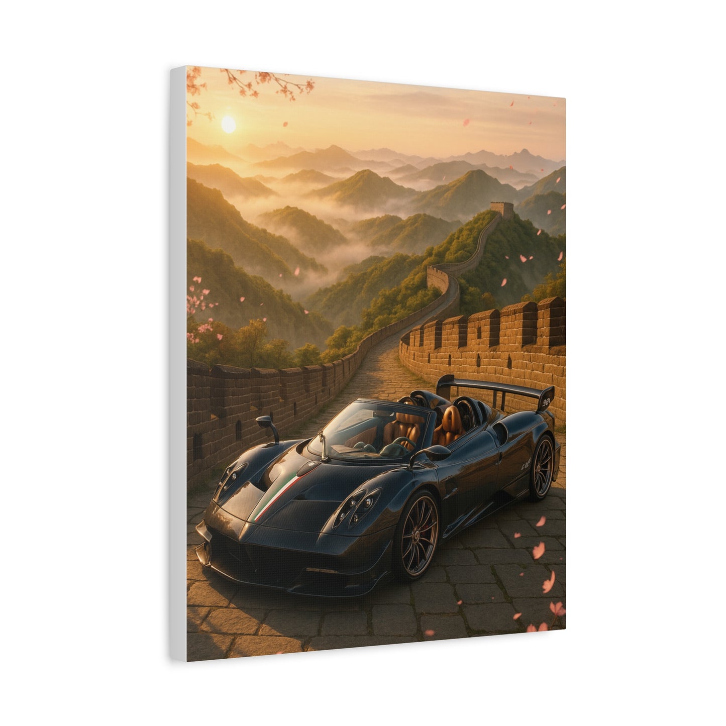 Canvas Wall Art - Pagani Huayra BC Roadster Chilling in Space