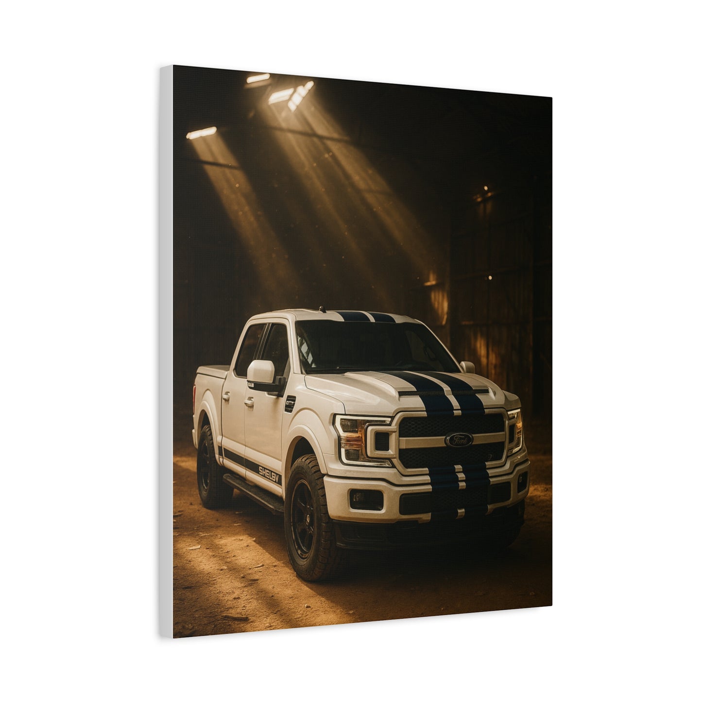 Canvas Print - Ford Shelby F-150 stored in a barn