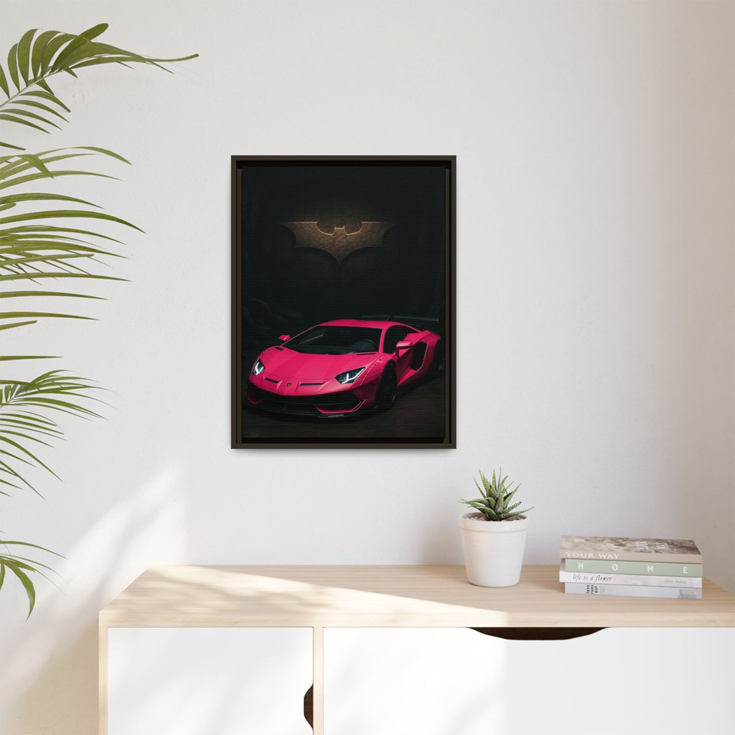 Pink Liberty Walk Wide Body Lamborghini Aventador Matte Canvas Framed