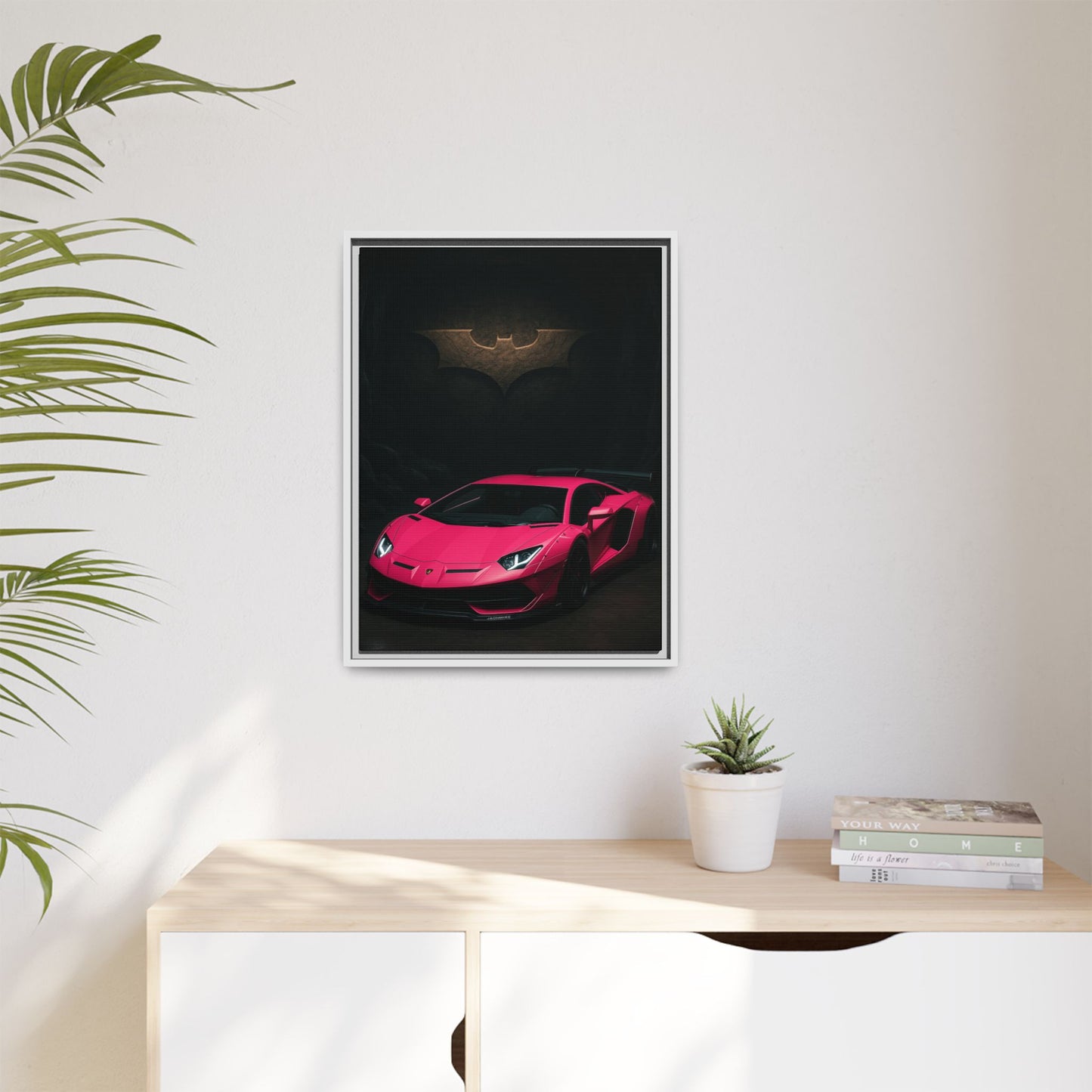 Pink Liberty Walk Wide Body Lamborghini Aventador Matte Canvas Framed