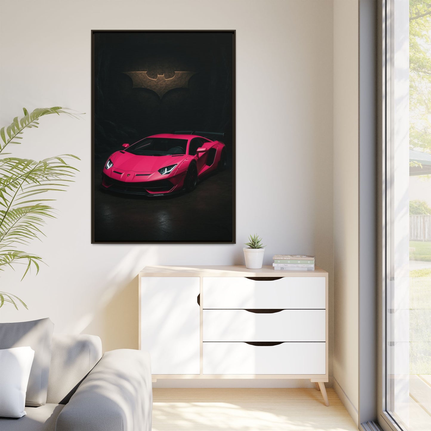 Pink Liberty Walk Wide Body Lamborghini Aventador Matte Canvas Framed