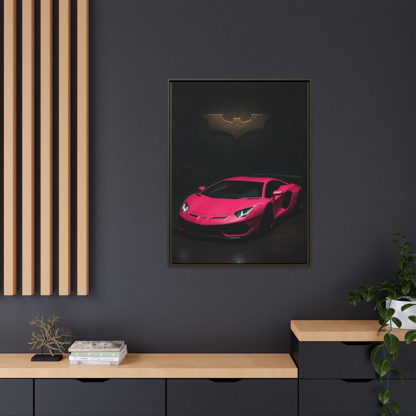 Pink Liberty Walk Wide Body Lamborghini Aventador Matte Canvas Framed