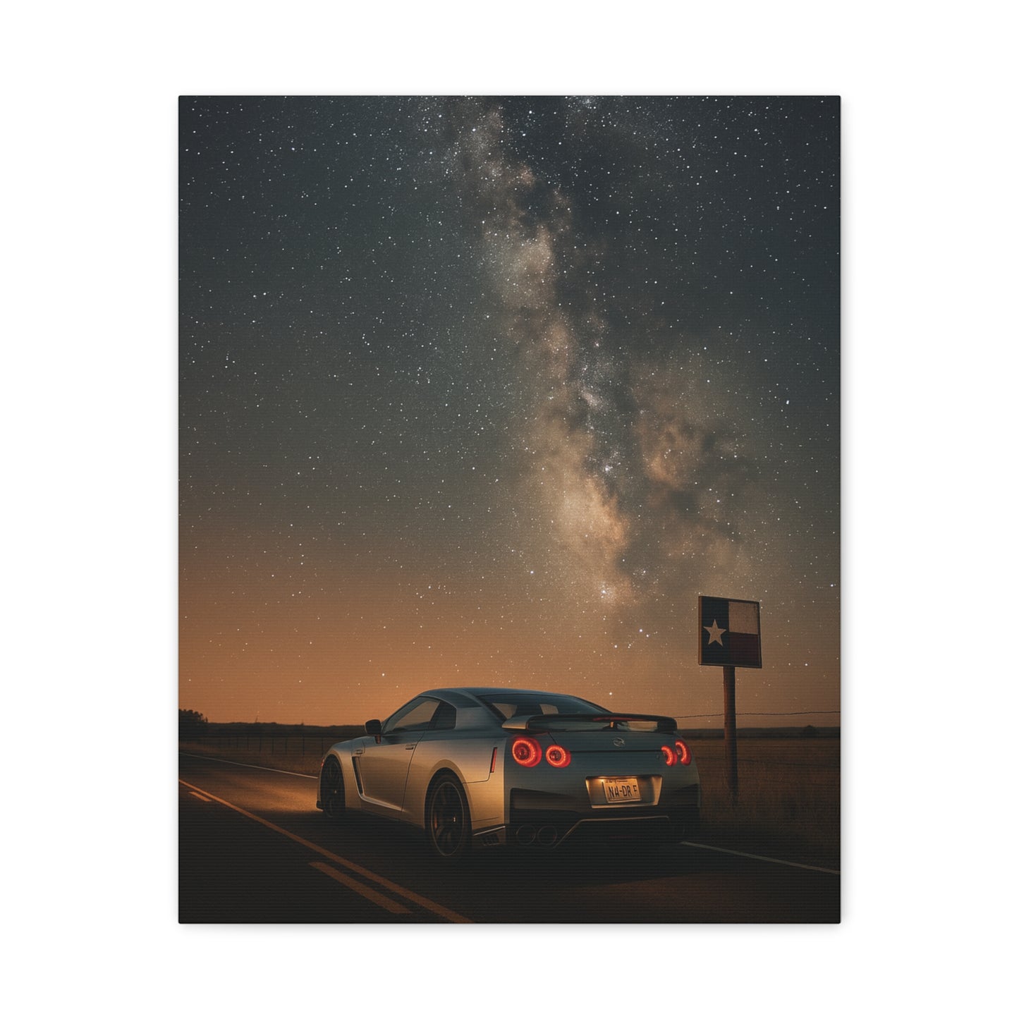Canvas Print - Nissan GTR R35 Under Night Sky