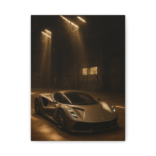 Canvas Print - Lotus Evija in a dusty barn