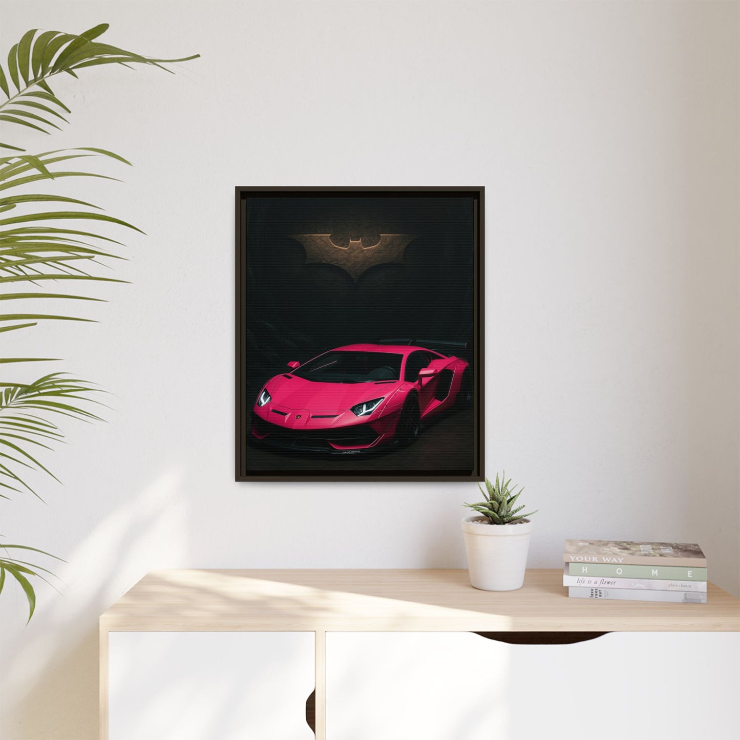 Pink Liberty Walk Wide Body Lamborghini Aventador Matte Canvas Framed