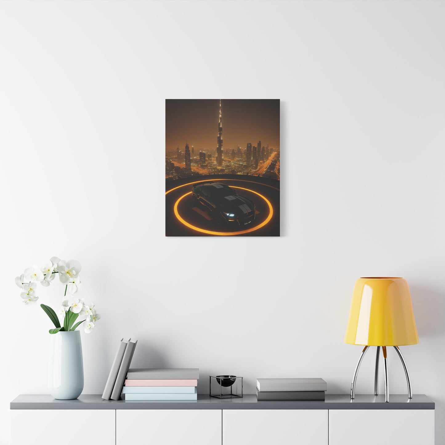 Canvas Print - Ford Mustang GT500 on Helipad Overlooking City