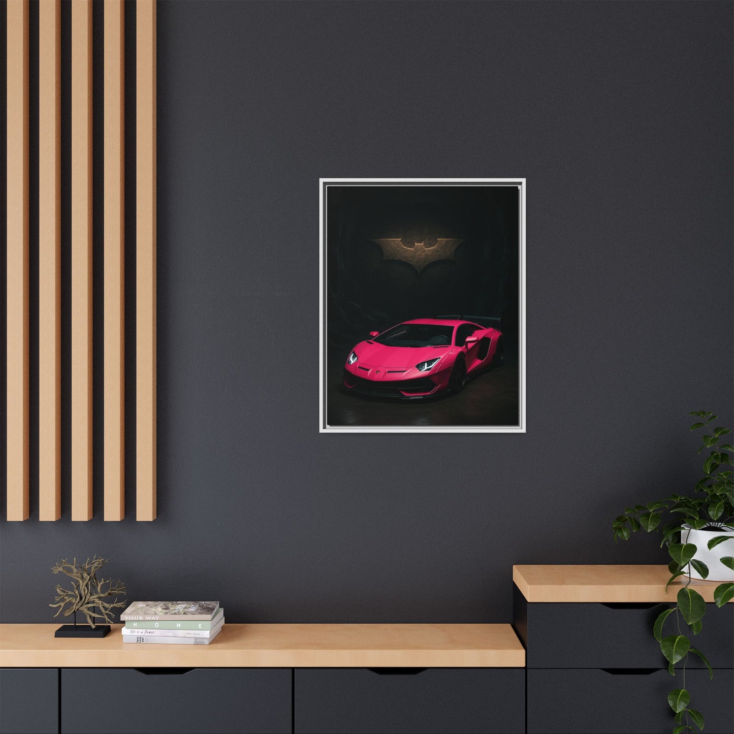 Pink Liberty Walk Wide Body Lamborghini Aventador Matte Canvas Framed