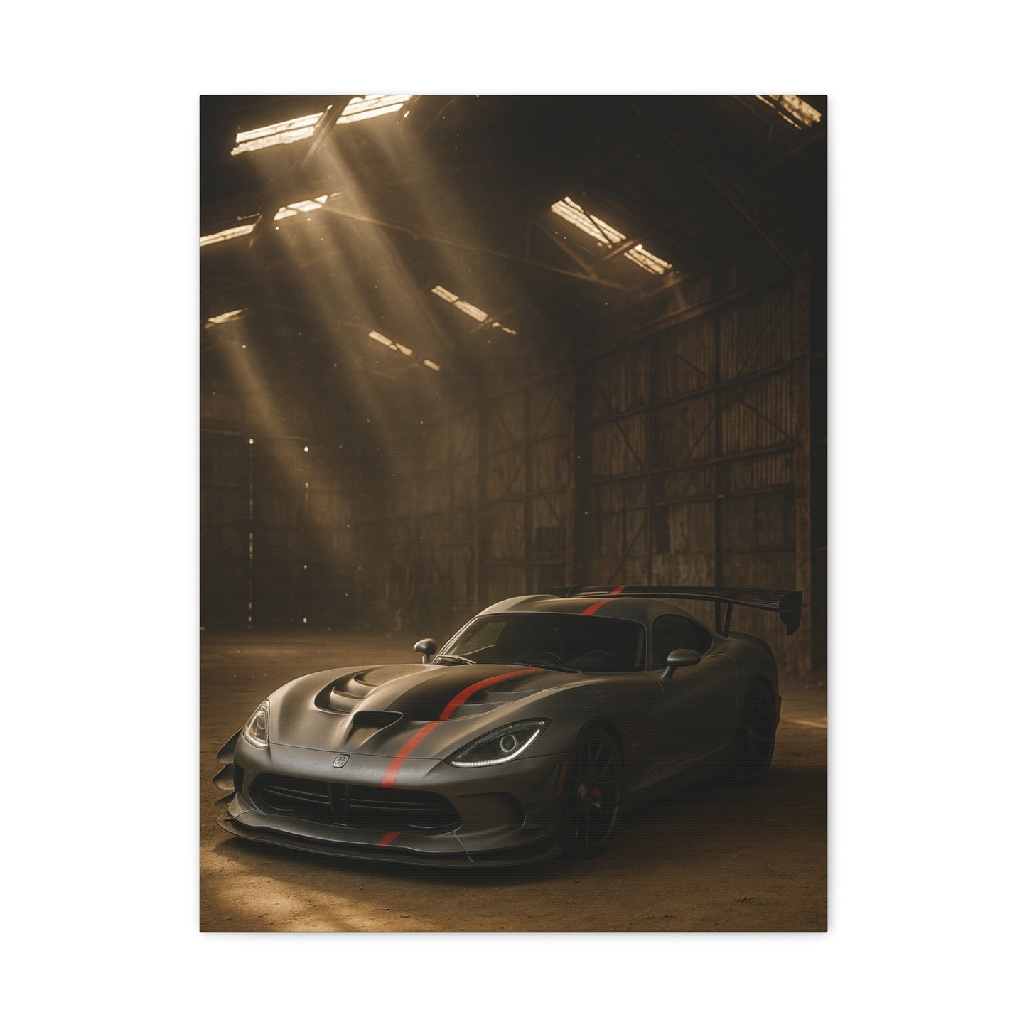 Canvas Print Dodge Viper ACR Vintage Car in Barn