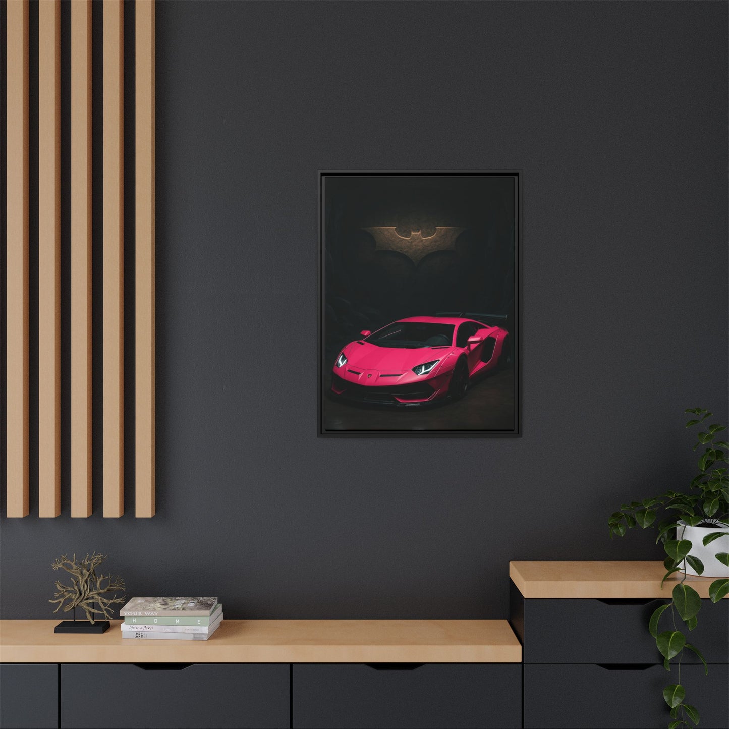 Pink Liberty Walk Wide Body Lamborghini Aventador Matte Canvas Framed