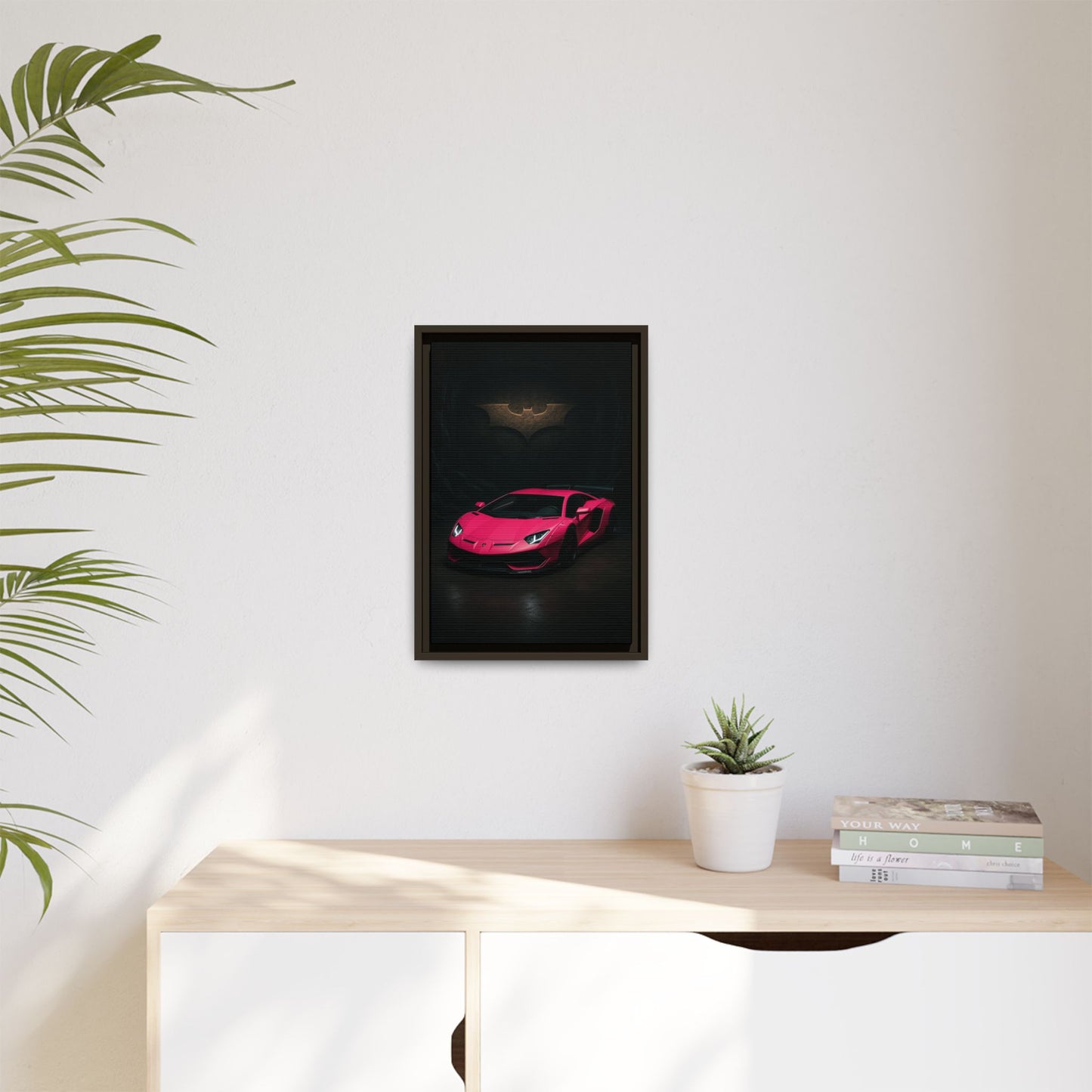 Pink Liberty Walk Wide Body Lamborghini Aventador Matte Canvas Framed