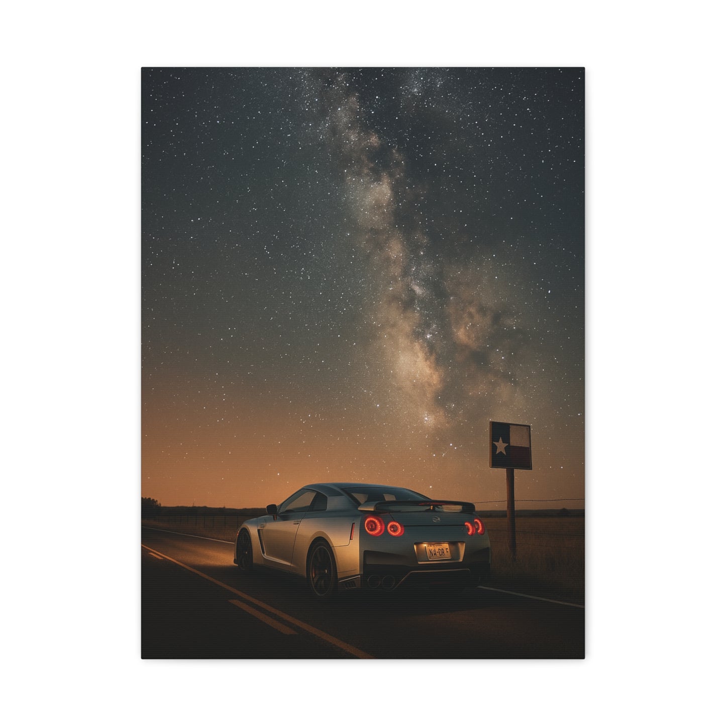 Canvas Print - Nissan GTR R35 Under Night Sky