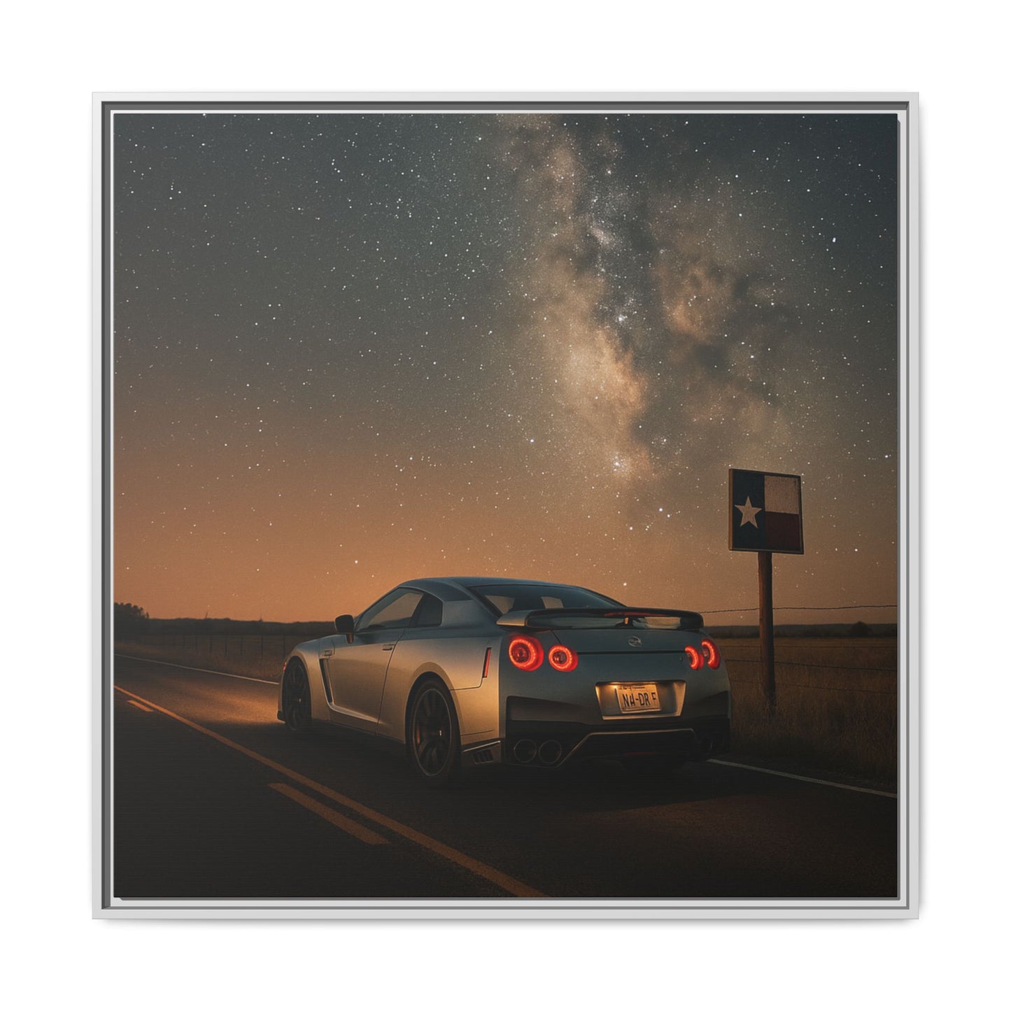 Canvas Print - Nissan GTR R35 Under Night Sky