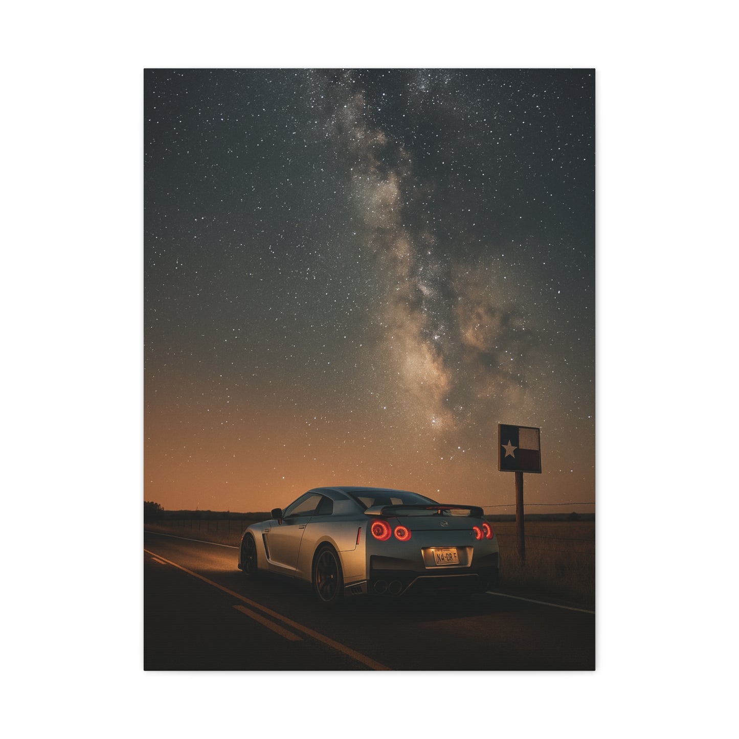 Canvas Print - Nissan GTR R35 Under Night Sky