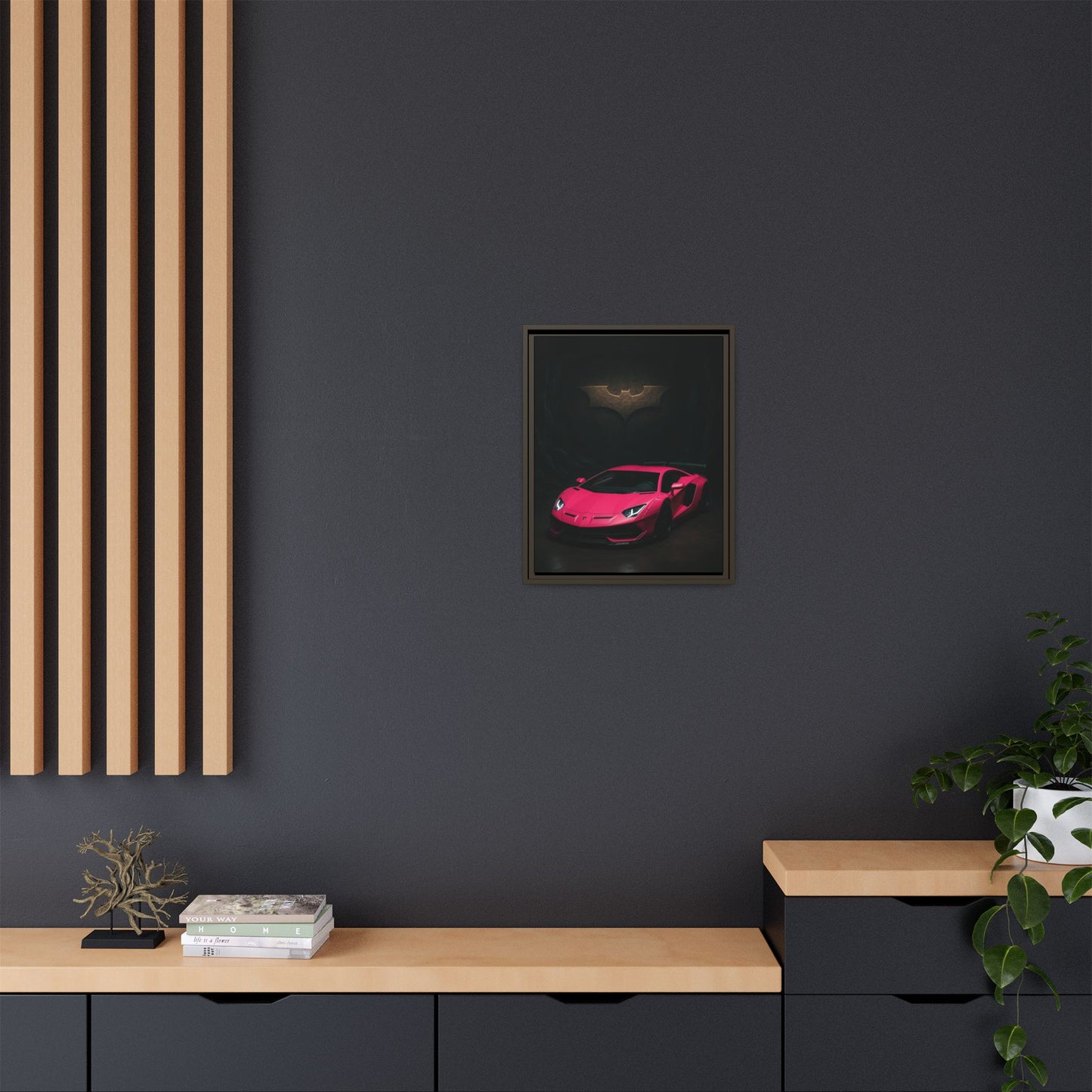 Pink Liberty Walk Wide Body Lamborghini Aventador Matte Canvas Framed