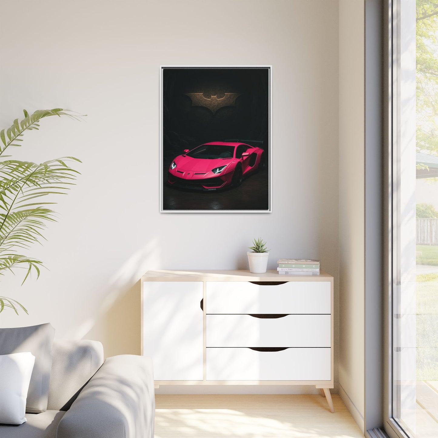 Pink Liberty Walk Wide Body Lamborghini Aventador Matte Canvas Framed