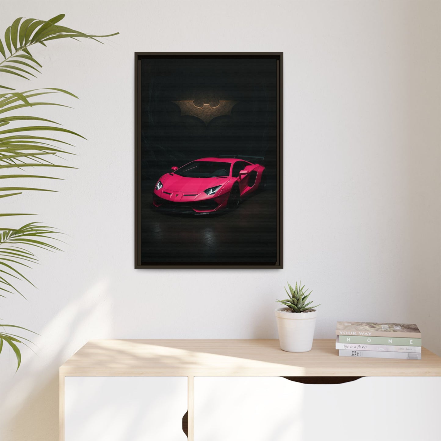 Pink Liberty Walk Wide Body Lamborghini Aventador Matte Canvas Framed