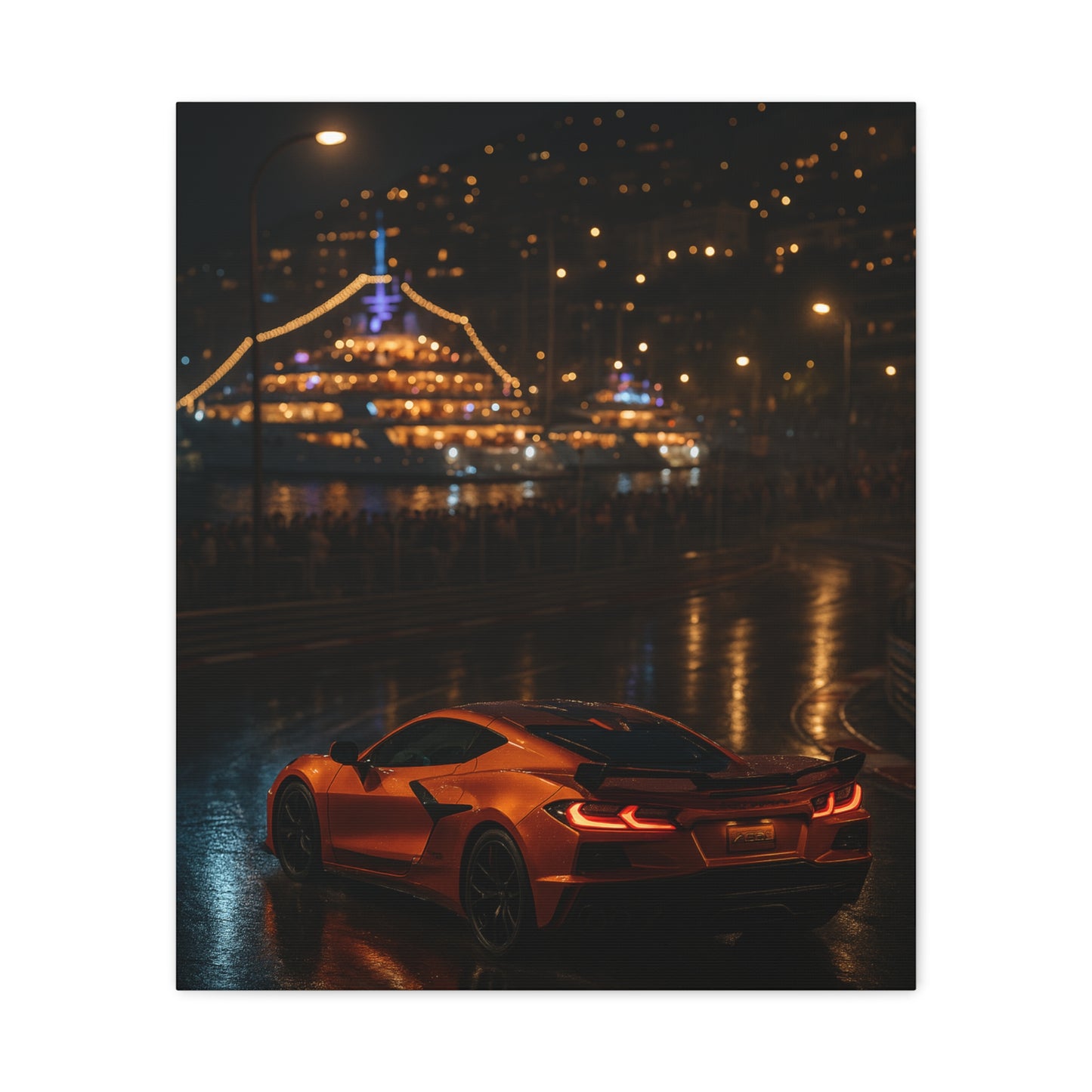 Canvas Print - Corvette C8 Hairpin Turn in Monaco