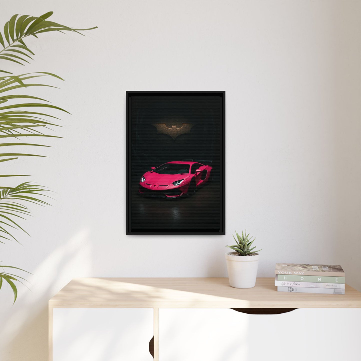 Pink Liberty Walk Wide Body Lamborghini Aventador Matte Canvas Framed