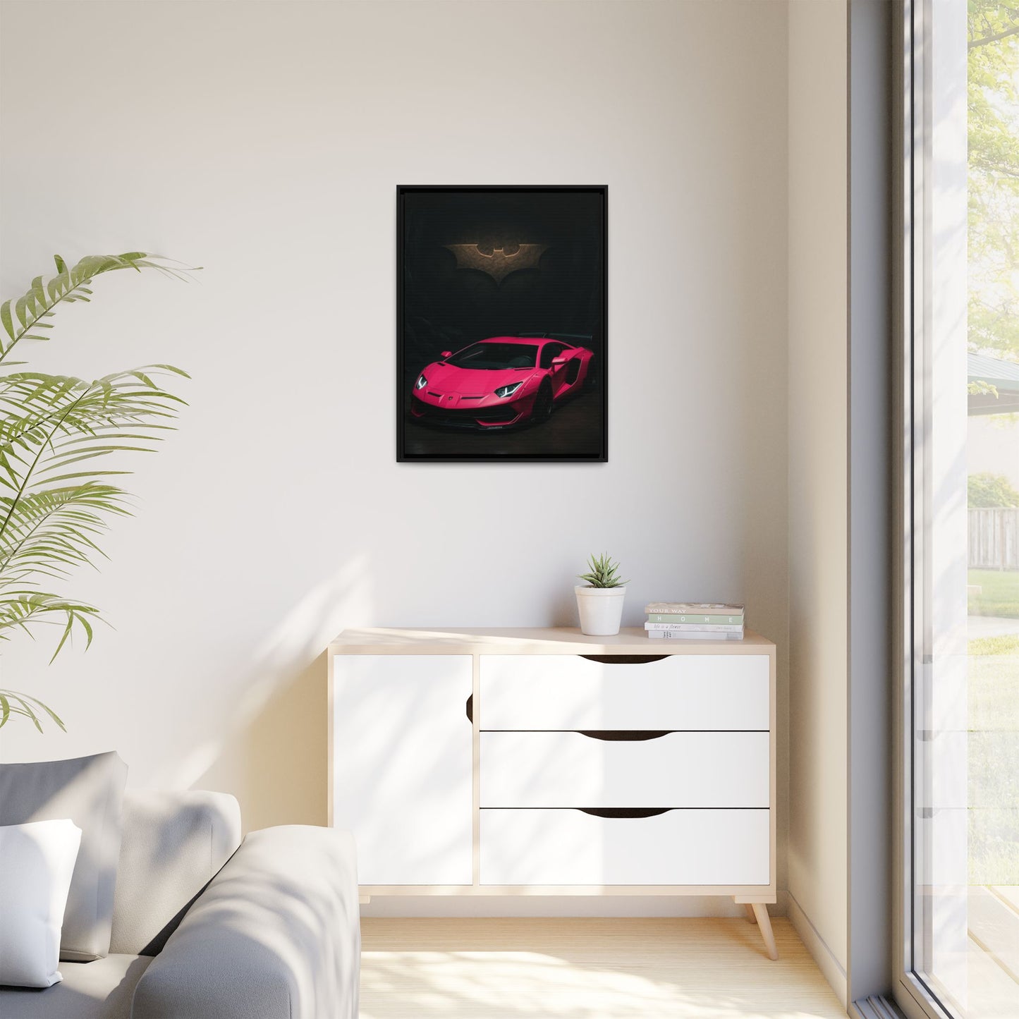 Pink Liberty Walk Wide Body Lamborghini Aventador Matte Canvas Framed