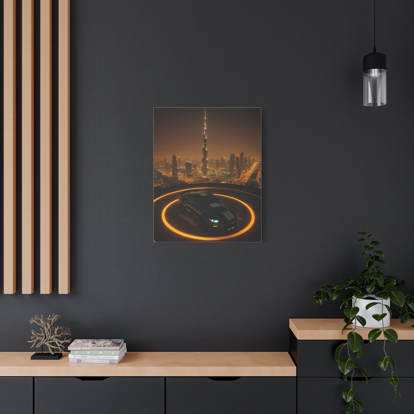 Canvas Print - Ford Mustang GT500 on Helipad Overlooking City