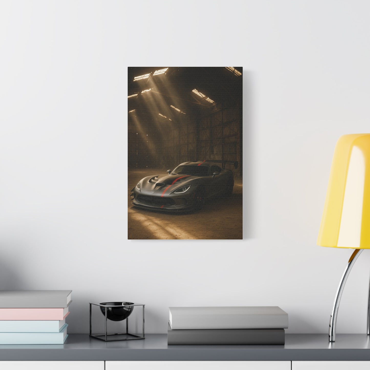 Canvas Print Dodge Viper ACR Vintage Car in Barn
