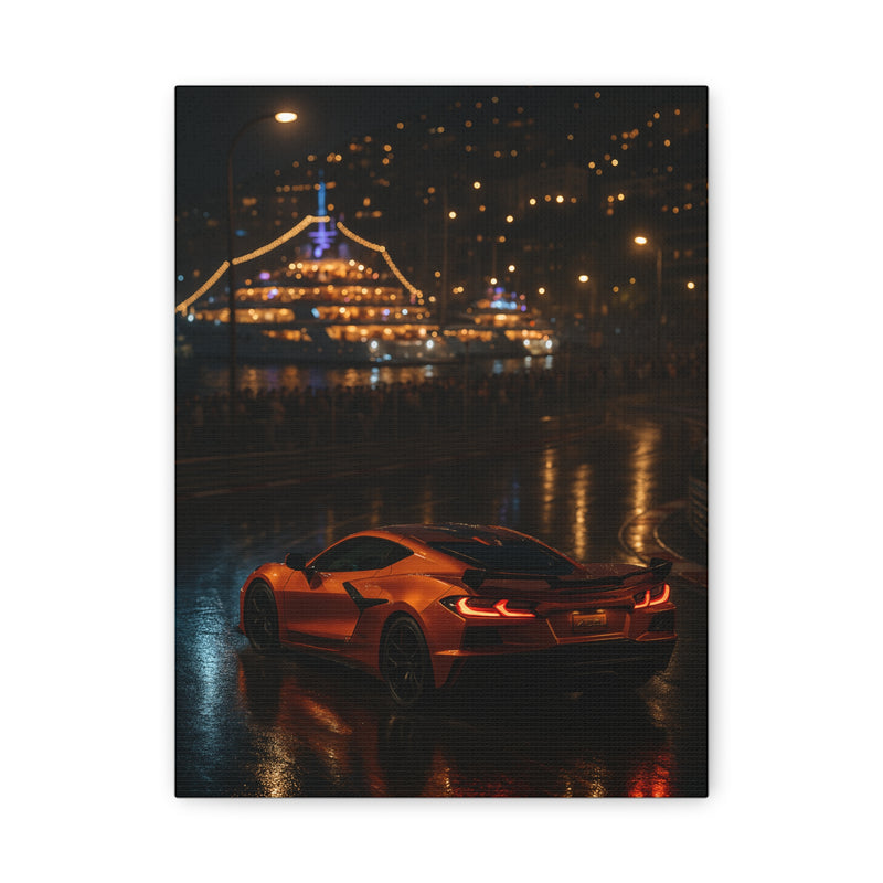 Canvas Print - Corvette C8 Hairpin Turn in Monaco