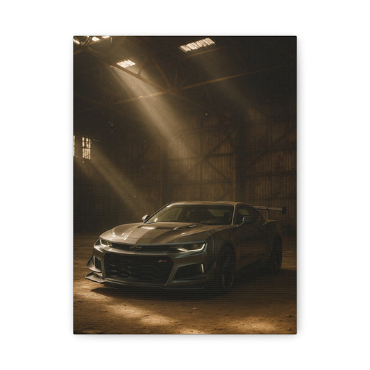 Canvas Print - Chevrolet Camaro in Barn