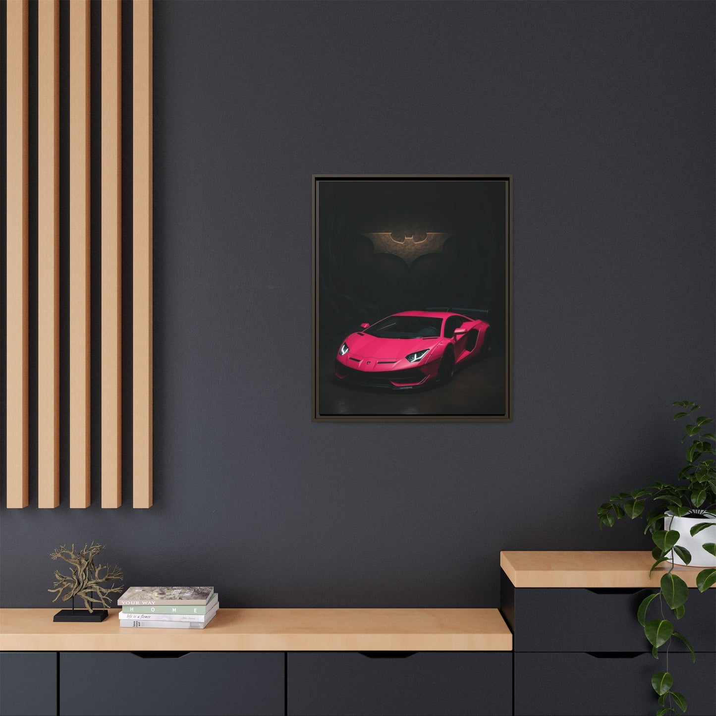 Pink Liberty Walk Wide Body Lamborghini Aventador Matte Canvas Framed